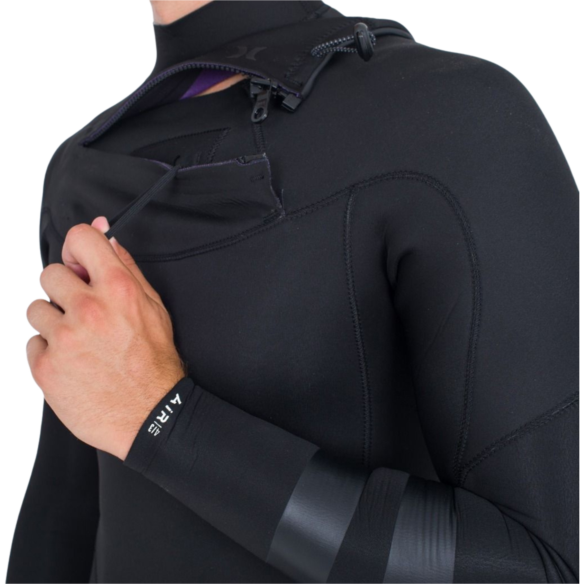 2026 Hurley Da Uomo Air 4/3mm Chest Zip Muta MFS0013413 - Black